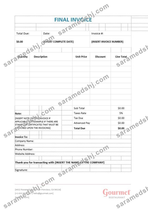 Final Invoice Template